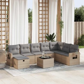 Garden sofa set with 9-piece synthetic rattan beige cushions. by , Garden sets - Ref: Foro24-3325545, Price: 579,35 €, Discou...