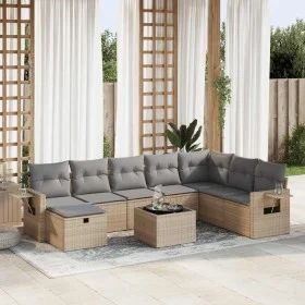 Gartensofa-Set mit 9-teiligen Kissen aus synthetischem Rattan in Beige. von , Gartensets - Ref: Foro24-3325545, Preis: 559,83...