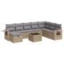 Garden sofa set with 9-piece synthetic rattan beige cushions. by , Garden sets - Ref: Foro24-3325545, Price: 598,65 €, Discou...