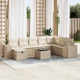 Gartensofa-Set mit 9-teiligen Kissen aus synthetischem Rattan in Beige. von , Gartensets - Ref: Foro24-3325744, Preis: 648,09...