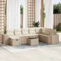 Set de sofás de jardín con cojines 9 pzas ratán sintético beige de , Conjuntos de jardín - Ref: Foro24-3325744, Precio: 648,0...