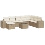 Garden sofa set with 9-piece synthetic rattan beige cushions. by , Garden sets - Ref: Foro24-3325744, Price: 625,29 €, Discou...