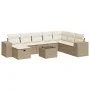 Garden sofa set with 9-piece synthetic rattan beige cushions. by , Garden sets - Ref: Foro24-3325744, Price: 648,09 €, Discou...