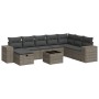 Gartensofagarnitur mit 9-teiligen Kissen aus grauem Kunststoff-Rattan von , Gartensets - Ref: Foro24-3325746, Preis: 570,76 €...
