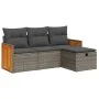 Garden sofa set 4 pieces with gray synthetic rattan cushions by , Garden sets - Ref: Foro24-3326008, Price: 268,55 €, Discoun...