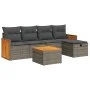 6-piece garden furniture set with gray synthetic rattan cushions by , Garden sets - Ref: Foro24-3326022, Price: 365,38 €, Dis...