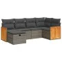 6-piece garden furniture set with gray synthetic rattan cushions by , Garden sets - Ref: Foro24-3326029, Price: 396,69 €, Dis...