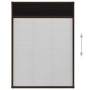 Mosquitera plisada para ventanas aluminio marrón 80x120 cm