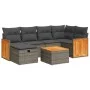 7-piece garden sofa set with gray synthetic rattan cushions by , Garden sets - Ref: Foro24-3326036, Price: 436,56 €, Discount: %
