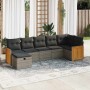 7-piece garden sofa set with gray synthetic rattan cushions by , Garden sets - Ref: Foro24-3326043, Price: 448,91 €, Discount: %