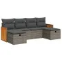 6-piece garden furniture set with gray synthetic rattan cushions by , Garden sets - Ref: Foro24-3326057, Price: 371,34 €, Dis...