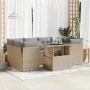 Garden set with 7 pieces of sofas and beige synthetic rattan cushions. by , Garden sets - Ref: Foro24-3326110, Price: 504,21 ...