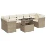 Garden sofa set with 8 pieces of synthetic beige rattan and cushions. by , Garden sets - Ref: Foro24-3326119, Price: 567,25 €...