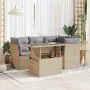 Gartensofa-Set mit 5-teiligen Kissen aus synthetischem Rattan in Beige. von , Gartensets - Ref: Foro24-3326150, Preis: 381,07...