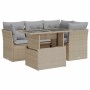 Garden sofa set with 5-piece synthetic rattan beige cushions by , Garden sets - Ref: Foro24-3326150, Price: 413,32 €, Discoun...