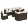 Garden sofa set 9 pieces and brown synthetic rattan cushions by , Garden sets - Ref: Foro24-3326184, Price: 658,13 €, Discoun...