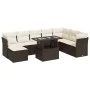 Garden sofa set 9 pieces and brown synthetic rattan cushions by , Garden sets - Ref: Foro24-3326214, Price: 621,66 €, Discoun...