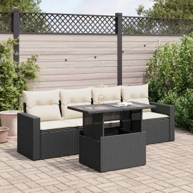 Gartenmöbel-Set 5-teilig mit schwarzen Polstern aus synthetischem Rattan von , Gartensets - Ref: Foro24-3326237, Preis: 348,9...