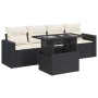 Gartenmöbel-Set 5-teilig mit schwarzen Polstern aus synthetischem Rattan von , Gartensets - Ref: Foro24-3326237, Preis: 348,9...