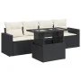 Set de muebles de jardín 5 pzas y cojines ratán sintético negro de , Conjuntos de jardín - Ref: Foro24-3326237, Precio: 350,7...