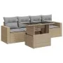Garden sofa set with 5-piece synthetic rattan beige cushions by , Garden sets - Ref: Foro24-3326240, Price: 393,96 €, Discoun...