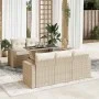 Garden sofa set with 6-piece synthetic rattan beige cushions by , Garden sets - Ref: Foro24-3326249, Price: 518,27 €, Discoun...