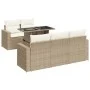 Garden sofa set with 6-piece synthetic rattan beige cushions by , Garden sets - Ref: Foro24-3326249, Price: 518,27 €, Discoun...
