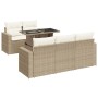 Gartensofa-Set mit 6-teiligen Kissen aus synthetischem Rattan in Beige. von , Gartensets - Ref: Foro24-3326249, Preis: 536,01...