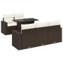 Set of 6 garden sofas and brown synthetic rattan cushions by , Garden sets - Ref: Foro24-3326254, Price: 507,81 €, Discount: %