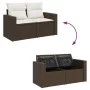 Set of 6 garden sofas and brown synthetic rattan cushions by , Garden sets - Ref: Foro24-3326254, Price: 492,68 €, Discount: %