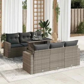 7-piece garden sofa set with gray synthetic rattan cushions by , Garden sets - Ref: Foro24-3326261, Price: 509,59 €, Discount: %