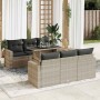 Set de sofás de jardín 7 pzas con cojines ratán PE gris claro de , Conjuntos de jardín - Ref: Foro24-3326263, Precio: 559,29 ...