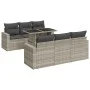 7-piece garden sofa set with light gray PE rattan cushions by , Garden sets - Ref: Foro24-3326263, Price: 559,43 €, Discount: %