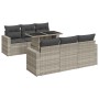 Set de sofás de jardín 7 pzas con cojines ratán PE gris claro de , Conjuntos de jardín - Ref: Foro24-3326263, Precio: 559,29 ...