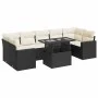 Garden sofa set with 8 pieces of black synthetic rattan and cushions. by , Garden sets - Ref: Foro24-3326277, Price: 537,81 €...