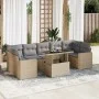 Set de sofás de jardín y cojines 8 piezas ratán sintético beige de , Conjuntos de jardín - Ref: Foro24-3326280, Precio: 598,7...