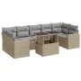 Set de sofás de jardín y cojines 8 piezas ratán sintético beige de , Conjuntos de jardín - Ref: Foro24-3326280, Precio: 598,7...