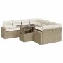 Garden sofa set with 9-piece synthetic rattan beige cushions. by , Garden sets - Ref: Foro24-3326289, Price: 669,15 €, Discou...