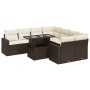Gartensofa-Set, 9-teilig, mit braunen Kissen aus synthetischem Rattan. von , Gartensets - Ref: Foro24-3326294, Preis: 676,17 ...