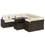 Set de sofás de jardín 9 pzas y cojines ratán sintético marrón de , Conjuntos de jardín - Ref: Foro24-3326294, Precio: 667,88...