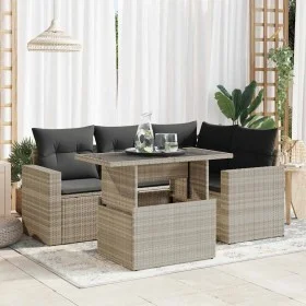 Set of garden sofas and cushions 5 pieces light gray synthetic rattan by , Garden sets - Ref: Foro24-3326313, Price: 426,14 €...