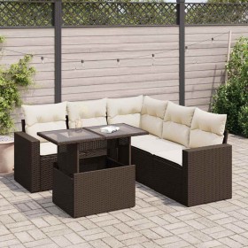 Set aus 6-teiligen Gartensofas und Kissen aus braunem Kunststoff-Rattan. von , Gartensets - Ref: Foro24-3326324, Preis: 465,5...