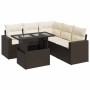 Set of 6 garden sofas and brown synthetic rattan cushions by , Garden sets - Ref: Foro24-3326324, Price: 464,95 €, Discount: %