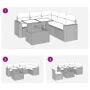 Set of 6 garden sofas and brown synthetic rattan cushions by , Garden sets - Ref: Foro24-3326324, Price: 459,93 €, Discount: %
