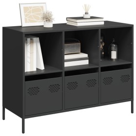Kaltgewalzter schwarzer Stahlschrank 101,5x39x73,5 cm von , Sideboards - Ref: Foro24-851364, Preis: 161,87 €, Rabatt: %
