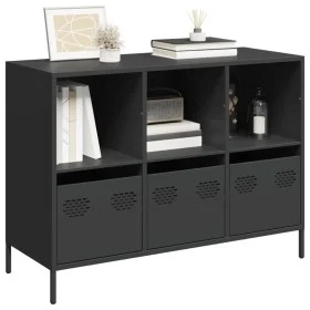 Kaltgewalzter schwarzer Stahlschrank 101,5x39x73,5 cm von , Sideboards - Ref: Foro24-851364, Preis: 158,78 €, Rabatt: %