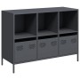 Cold-rolled anthracite gray laminated steel sideboard 101.5x39x73.5 cm by , Sideboards - Ref: Foro24-851366, Price: 170,85 €,...