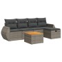 6-piece garden furniture set with gray synthetic rattan cushions by , Garden sets - Ref: Foro24-3325840, Price: 364,96 €, Dis...
