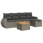 6-piece garden furniture set with gray synthetic rattan cushions by , Garden sets - Ref: Foro24-3325840, Price: 365,32 €, Dis...