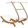Sun lounger with cream curved solid wood canopy 100x190x134 cm by vidaXL, Outdoor beds - Ref: Foro24-313943, Price: 183,64 €,...